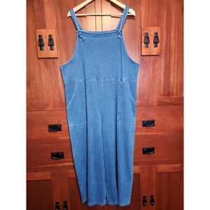 Women with Control Denim Jumpsuit Wide Legged Cropped Size XL NWT!